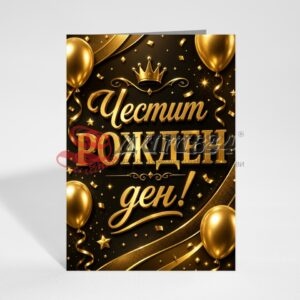 Поздравителна картичка на едро