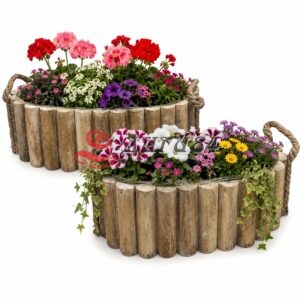 Дървена кашпа за декорация